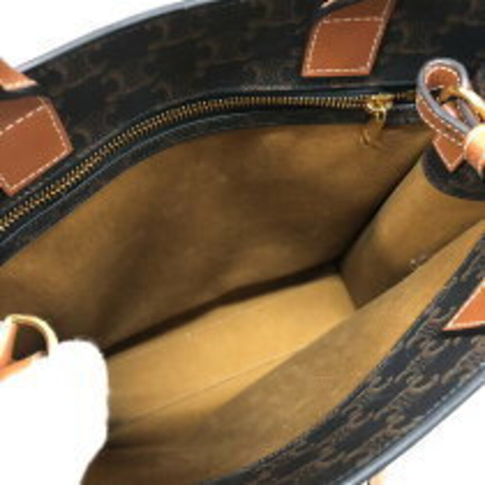Celine Vertical Cabas Tan Triomphe Canvas Tote Bag - Picture 5 of 10